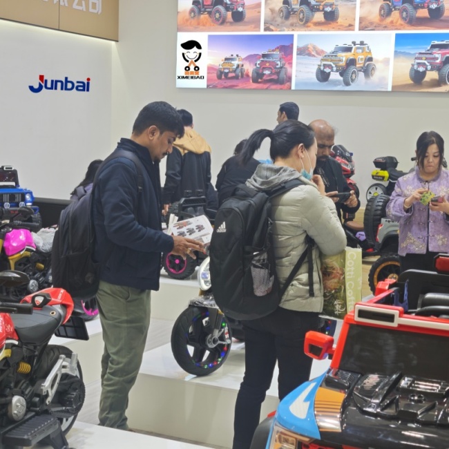 Junbai Industry and Trade's children's electric vehicles receive global acclaim at the 2025 Hong Kong International Toy Fair